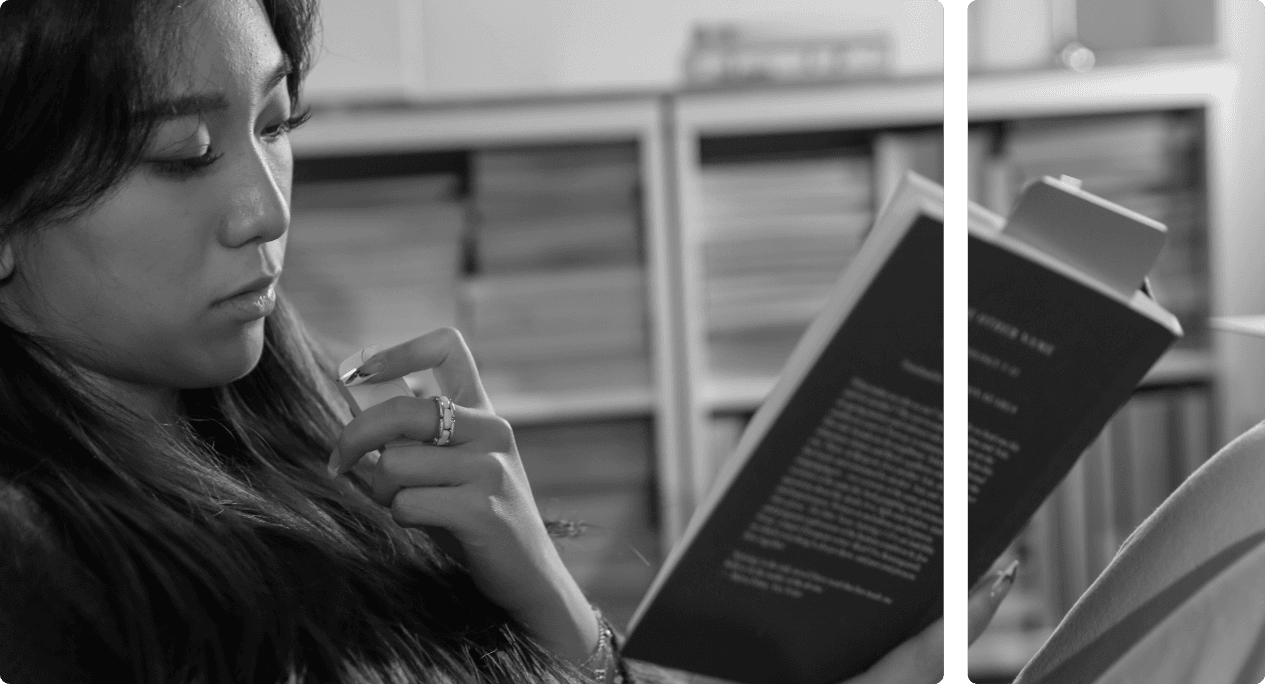 Woman reading a book